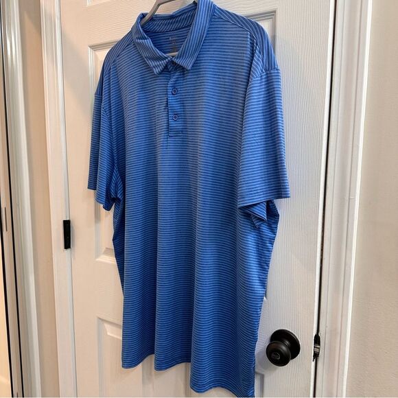 Member's Mark Men's Striped Performance Polo Shirt Blue Size XXX-Large - Picture 3 of 5